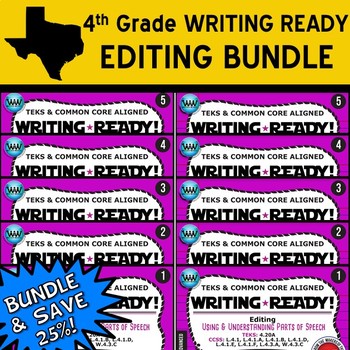 Preview of EDITING BUNDLE ~ WRITING READY 4th Grade Task Cards – 10 Basic & Advanced Sets