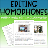 EDITING HOMOPHONES practice for 4th grade for WRITING STAAR