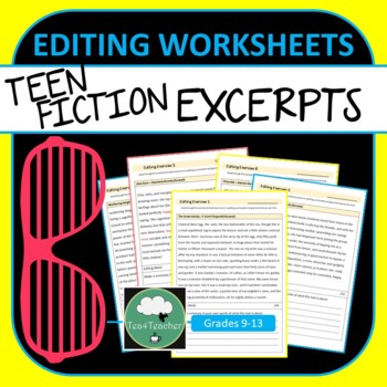 Preview of EDITING WORKSHEETS High School ELA TEEN FICTION Excerpts
