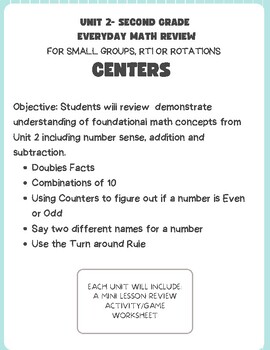 Preview of EDM Unit 2 NO PREP Review Centers- RTI, Small Group, Teacher helper lead centers