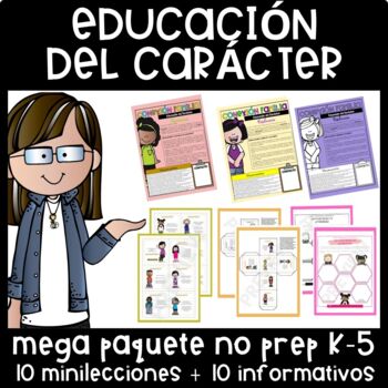 Preview of EDUCACIÓN DEL CARÁCTER. Mega paquete 10 minilecciones + 10 newsletter