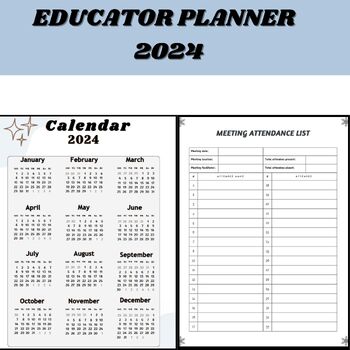 Preview of EDUCATOR PLANNER:  teacher's planner