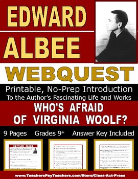 Preview of EDWARD ALBEE Webquest | Worksheets | Printables