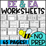 EE and EA Worksheets and Sort, Color by Code, Matching, Cl