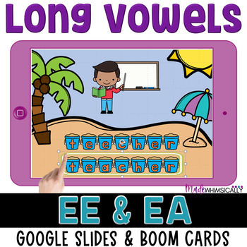 Preview of EE and EA Vowel Teams Digital Resource Games for Google Slides & Boom Cards