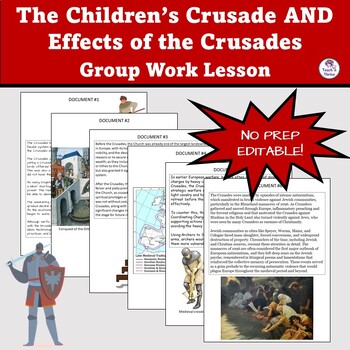 Preview of EFFECTS OF THE CRUSADES (And the Children's Crusade)  Group Work Lesson EDITABLE