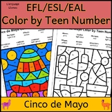 EFL ESL EAL Cinco de Mayo Color by TEEN Number to 20 Readi