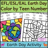 EFL ESL EAL Earth Day Color by TEEN Number to 20 Reading S