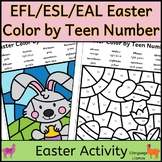 EFL ESL EAL Easter Color by TEEN Number to 20 Reading Spri
