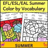 EFL ESL EAL Summer Color by Vocabulary - reading and vocab