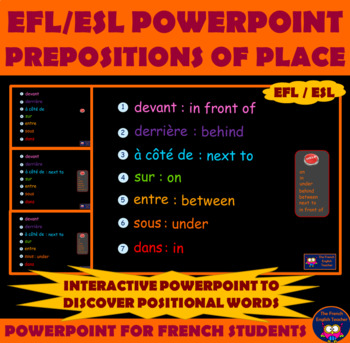 EFL / ESL POWERPOINT to discover PREPOSITIONS OF PLACE for French