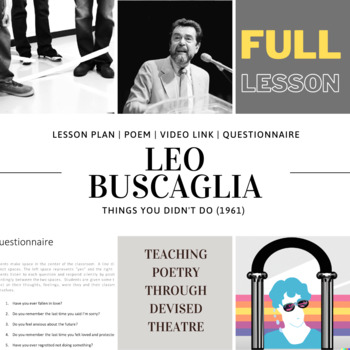 Preview of EFL / ESL Poetry Lesson (Leo Buscaglia) & Devised Theatre Activity (B1 - C2)