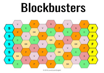 Blockbusters Grammar Game Intermediate Advanced English Tpt