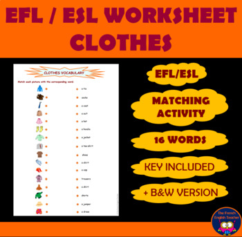 EFL / ESL WORKSHEET on CLOTHES vocabulary by The French English teacher