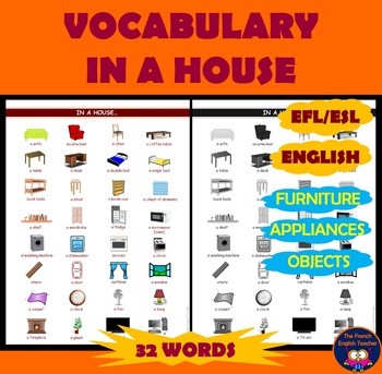 Things in the House Vocabulary, English Lesson