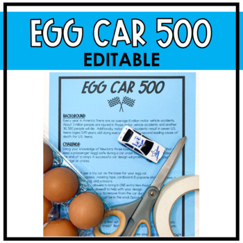 Preview of EGG CAR 500- Newton's 3rd Law STEM Challenge