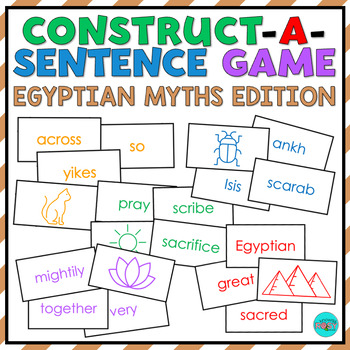 Preview of EGYPTIAN MYTHS Parts of Speech Game | Sentence Building | Construct A Sentence