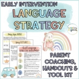 EI SLP Language Strategy Parent Handouts, Coaching and Tool Kit | SLP