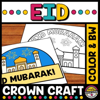 Preview of EID AL FITR CRAFT CROWN ART ACTIVITY KINDERGARTEN PRESCHOOL HAT HEADBAND COLOR