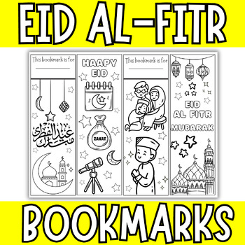 Preview of EID Al-Fitr Bookmarks to Color | EID Al-Fitr  Coloring Bookmarks