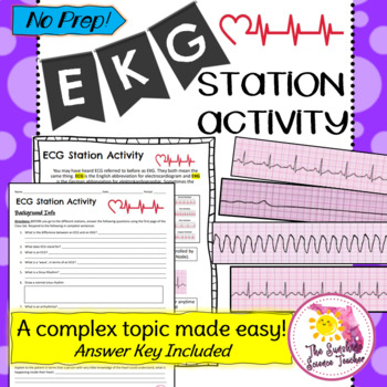 Preview of EKG Station Activity: Cardiac Rhythms Made Simple ECG | NO PREP