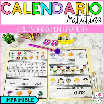 Preview of Morning Calendar Folder in Spanish | Calendario Matutino en Carpeta