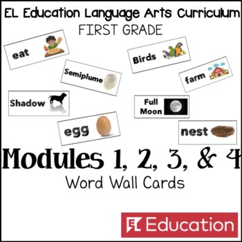 Preview of EL Education First Grade Module Word Wall Cards Bundle for Modules 1, 2, 3, & 4