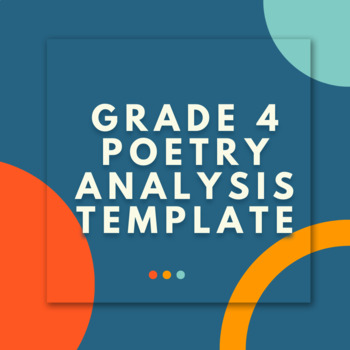 EL Education Grade 4 Module 1 Poetry Analysis Template by Alexandrea Somers