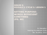 EL Education Kindergarten Skills Module 1 Lessons 1-25