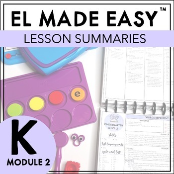 Preview of EL Education Lesson Summary One Page Skills Outline - Kindergarten Cycles 5-11