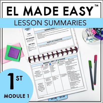 Preview of EL Education Module Lesson Summary One Page Outline - 1st Grade Module 1