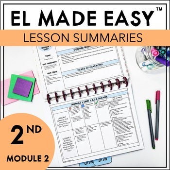Preview of EL Education Module Lesson Summary One Page Outline - 2nd Grade Module 2