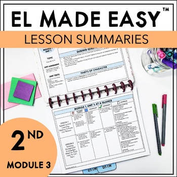 Preview of EL Education Module Lesson Summary One Page Outline - 2nd Grade Module 3