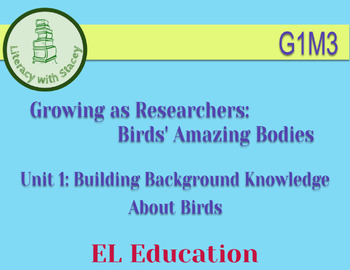 Preview of EL Grade 1 Module 3 Unit 1: Birds' Amazing Bodies