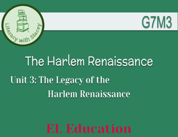 Preview of EL Grade 7 Module 3 Unit 3: The Harlem Renaissance