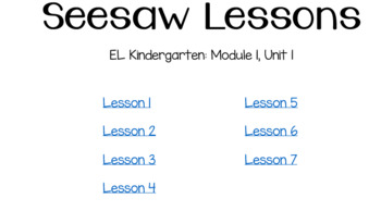 Preview of EL Kindergarten Module 1, Unit 1 Seesaw Lessons