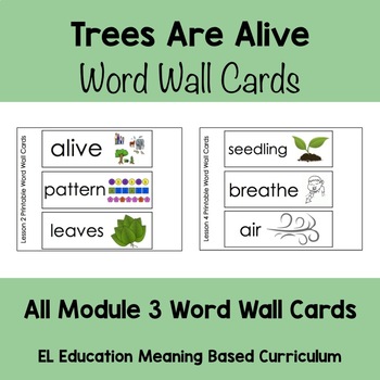 Preview of EL Kindergarten Module 3 Trees Are Alive Word Wall Cards