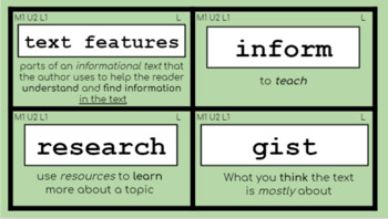Preview of EL Module 1 (3rd Grade) Vocabulary Word Wall