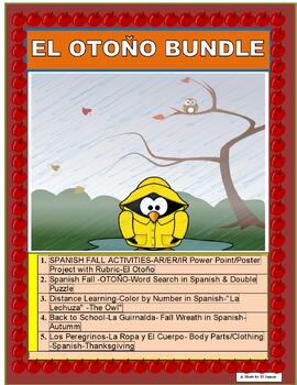 Preview of EL OTOŇO UNIDAD -FALL BUNDLE -SPANISH-DISTANCE LEARNING