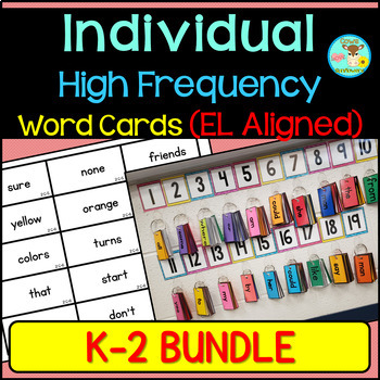 Preview of EL Skills Block (K-2) Individual High Frequency Word Cards BUNDLE!