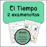 EL TIEMPO Spanish Weather 2 QUIZZES or writing practice