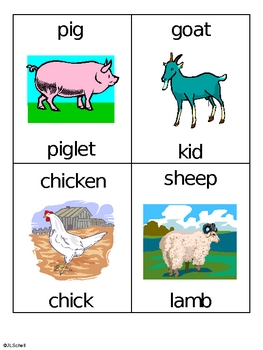 EL Vocabulary - Farm Animals by Jlschell | Teachers Pay Teachers