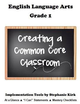 Preview of ELA 1 Common Core  At-a-Glance, Mastery Checklists, and "I can" Posters!