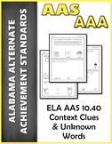 ELA 10.40 Unknown Words Context Clues AAA NEW Alabama Alte