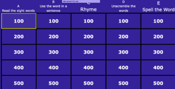 Preview of Jeopardy ELA 2nd grade review