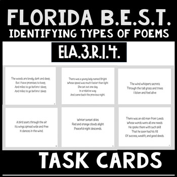 Preview of Identifying Types of Poems Task Cards
