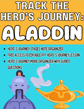 Preview of ELA 5-12 Aladdin Hero's Journey Notes, Track the Hero's Journey Movie Organizer