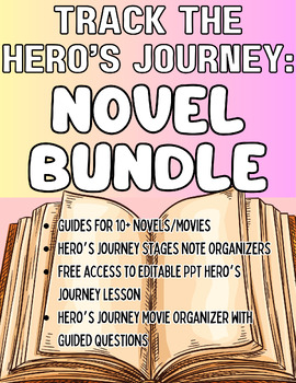 Preview of ELA 5-12 Hero's Journey Literature/Novel Bundle, Notes & Movie Guide Organizers