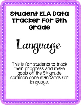 Preview of ELA 5th Grade Student Data Tracker: Language*EDITABLE*