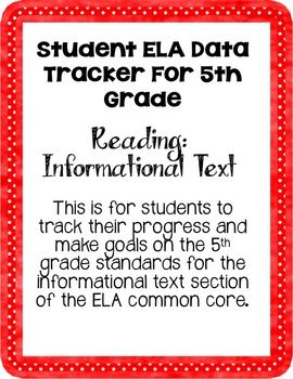 Preview of ELA 5th Grade Student Data Tracker: Reading Informational Text*EDITABLE*